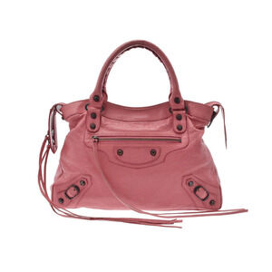Balenciaga The Town lambskin pink bag strap